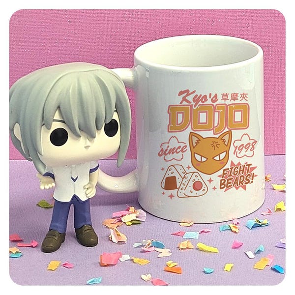Kyo's Dojo 11 oz Coffee Mug, Anime Fan Gift Coffee Cup, Cute Shojo Anime Mug