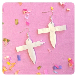 Paper Spirits Acrylic Earrings, Cute Handmade Acrylic Earrings, Kawaii Anime Themed Jewelry