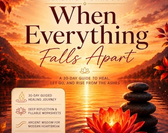 Fire Element Breakup Healing Workbook, 30 Day Heartbreak Recovery Journal, Five Element Digital Ebook