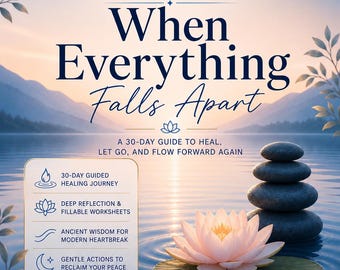 Water Element Breakup Healing Workbook, 30 Day Heartbreak Recovery Journal, Five Element Digital Ebook