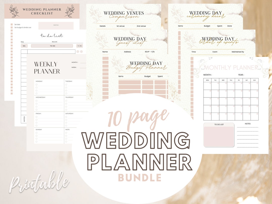 Wedding Planner Printable Printable Wedding Planner Kit Wedding Wedding Planner Printable Printable Wedding Planner Kit Wedding