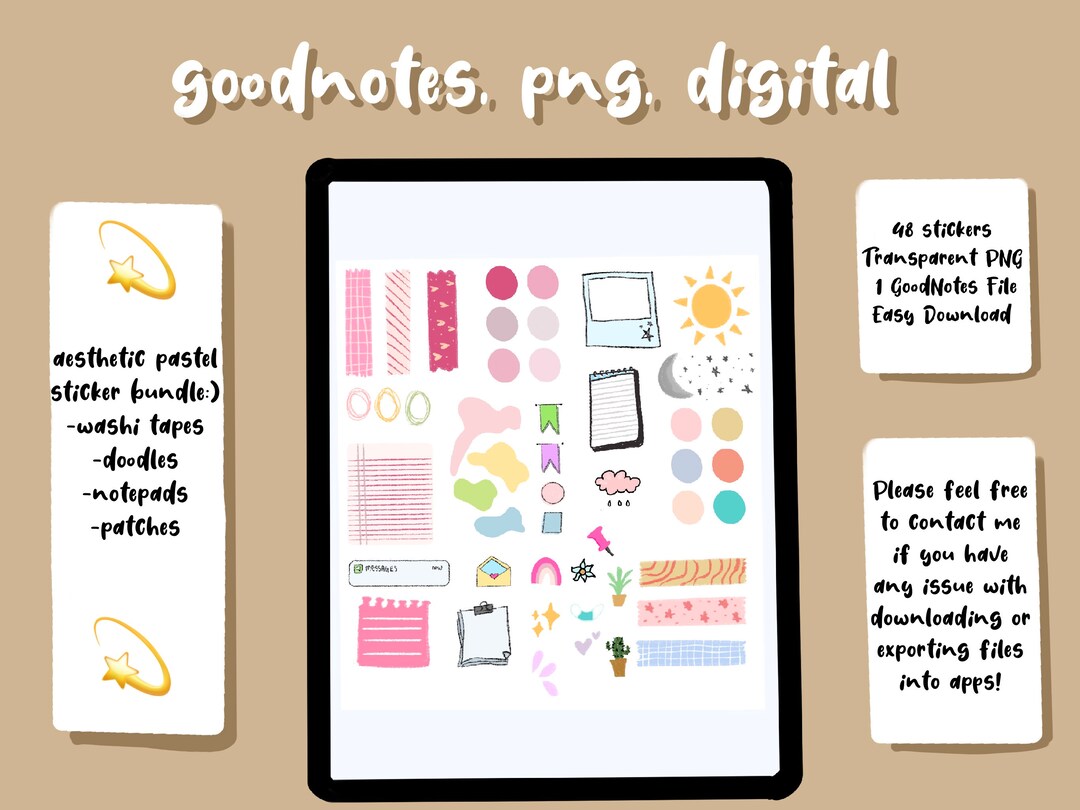 Goodnotes 5 Digital Planner Stickers | Transparent Png Stickers ...