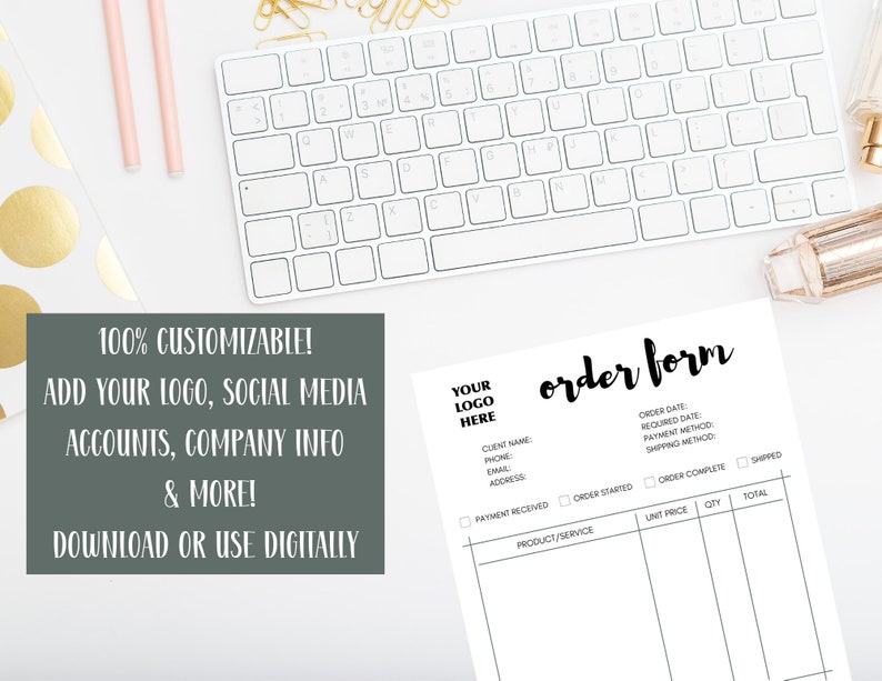 Digital Order Form Template Instant Download Printable | Etsy