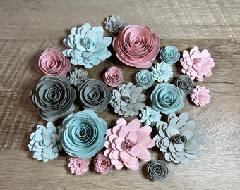 24 Piece Pastel Rolled Paper Flower Assortment