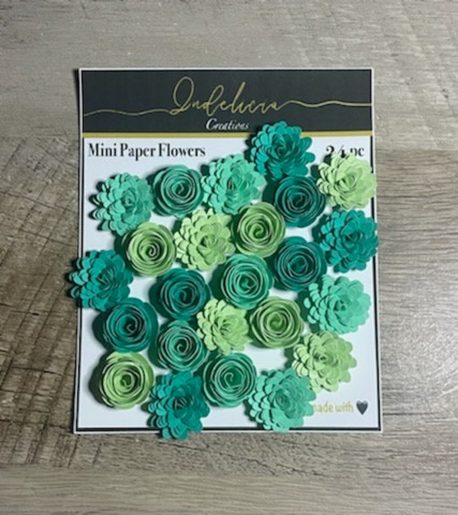 Mini 24 Piece Teal Rolled Paper Flower Assortment - Etsy