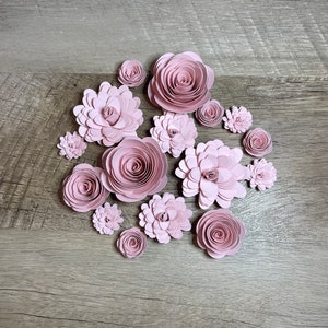 24 Piece Blush Rolled Paper Flower Assortment