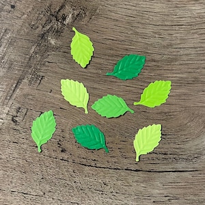 Mini foglie di carta coriandoli in 4 tonalità di verde, foglie di carta fustellate
