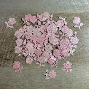 Mini papier confettis Blush Shimmer Roses découpées