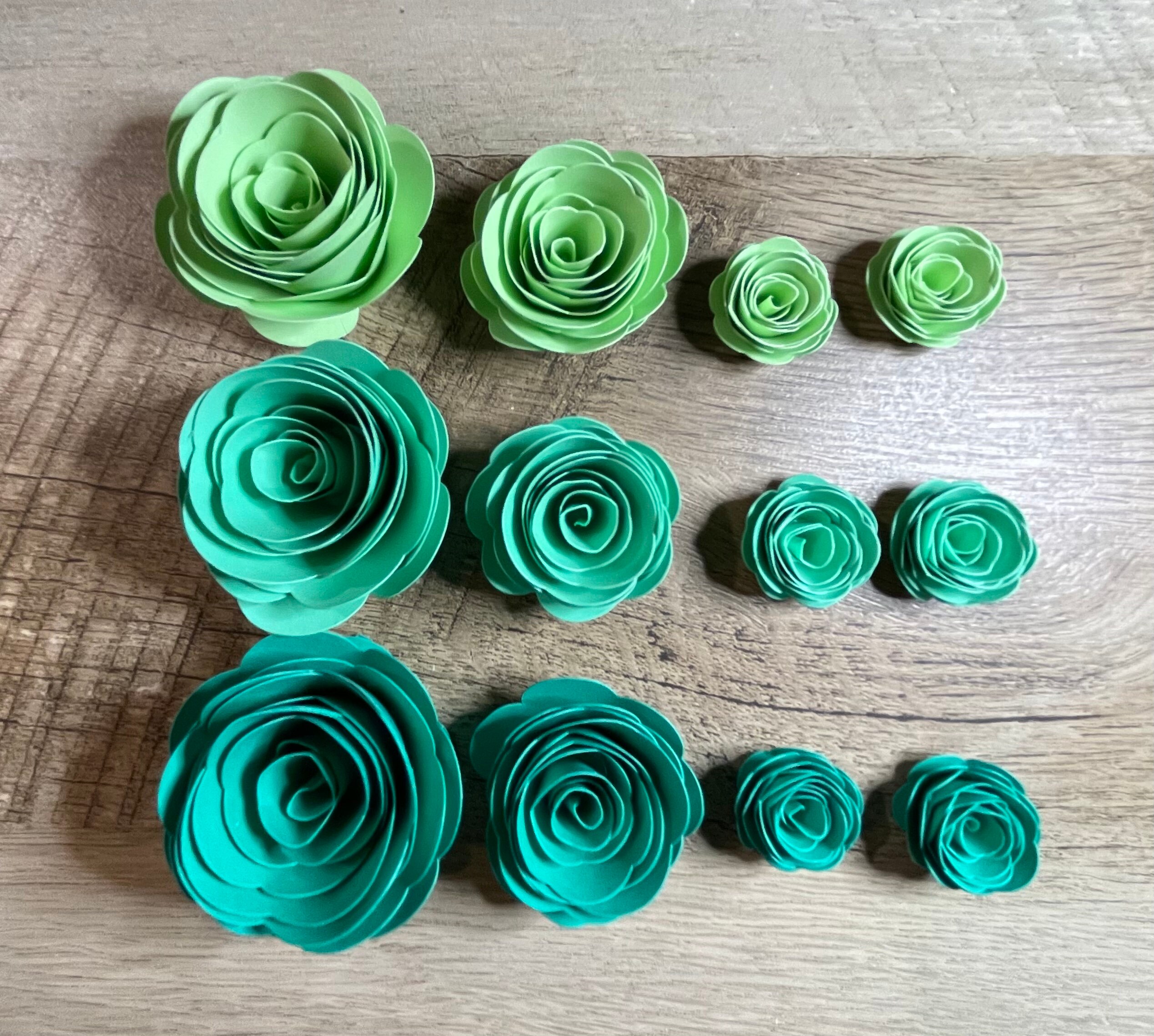 24 Piece Teal Rolled Paper Flowers Assortment - Etsy