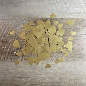 Petit ensemble de 100 pièces coeurs en papier scintillant doré, mini découpe en papier, coeurs, coeurs découpés, confettis, poinçons cardiaques