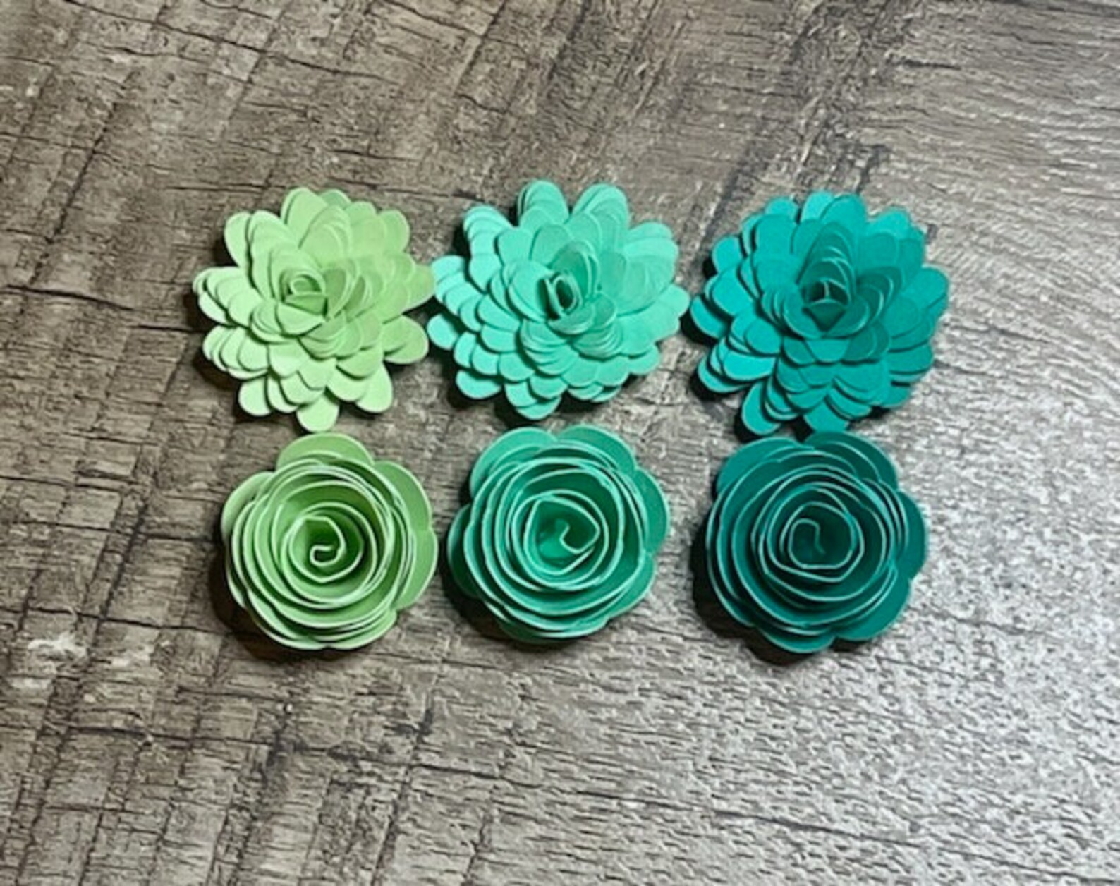 Mini 24 Piece Teal Rolled Paper Flower Assortment - Etsy