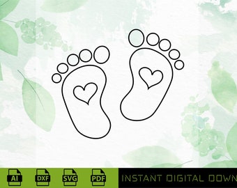 Baby Foot Vector SVG File - Ideal for Vinyl Cutters, Laser Cutters, and CNC Machines,  Instant Download, Digital Vector File.