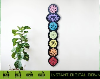 Sacred Chakra Symbols Vector File – Laser Cut DIY Wall Decor (Digital Download)