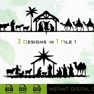 Archivo SVG vectorial universal de la Natividad de Cristo: para trazadores, cortadores láser, CNC y más, ideal para manualidades navideñas y decoración del hogar