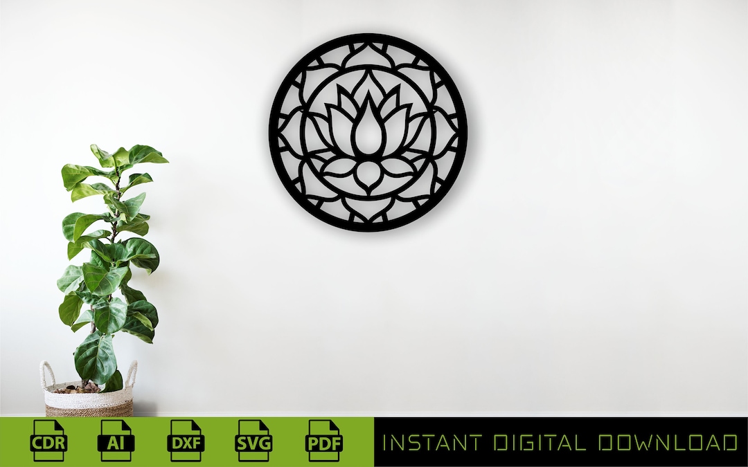 Mandala Lotus Wall Art, Laser Cut Files (digital Download) - Etsy