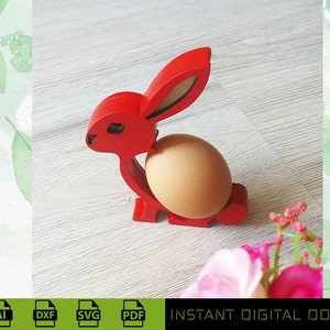 Easter Eggs Rabbit Stand Vector File For Laser Cutting CNC. Vector Laser Cut File Cdr, SVG,PDF, Dxf
