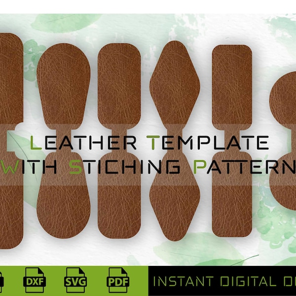 High-Demand Leather Keychain Templates Vector File – DIY Craft Supplies. Leather Keychain, Patches, Labels, Laser Ready Cut File.
