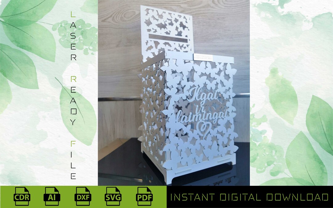 Wedding Letter Box, Laser Ready Cut File, Money Box, Family Bank