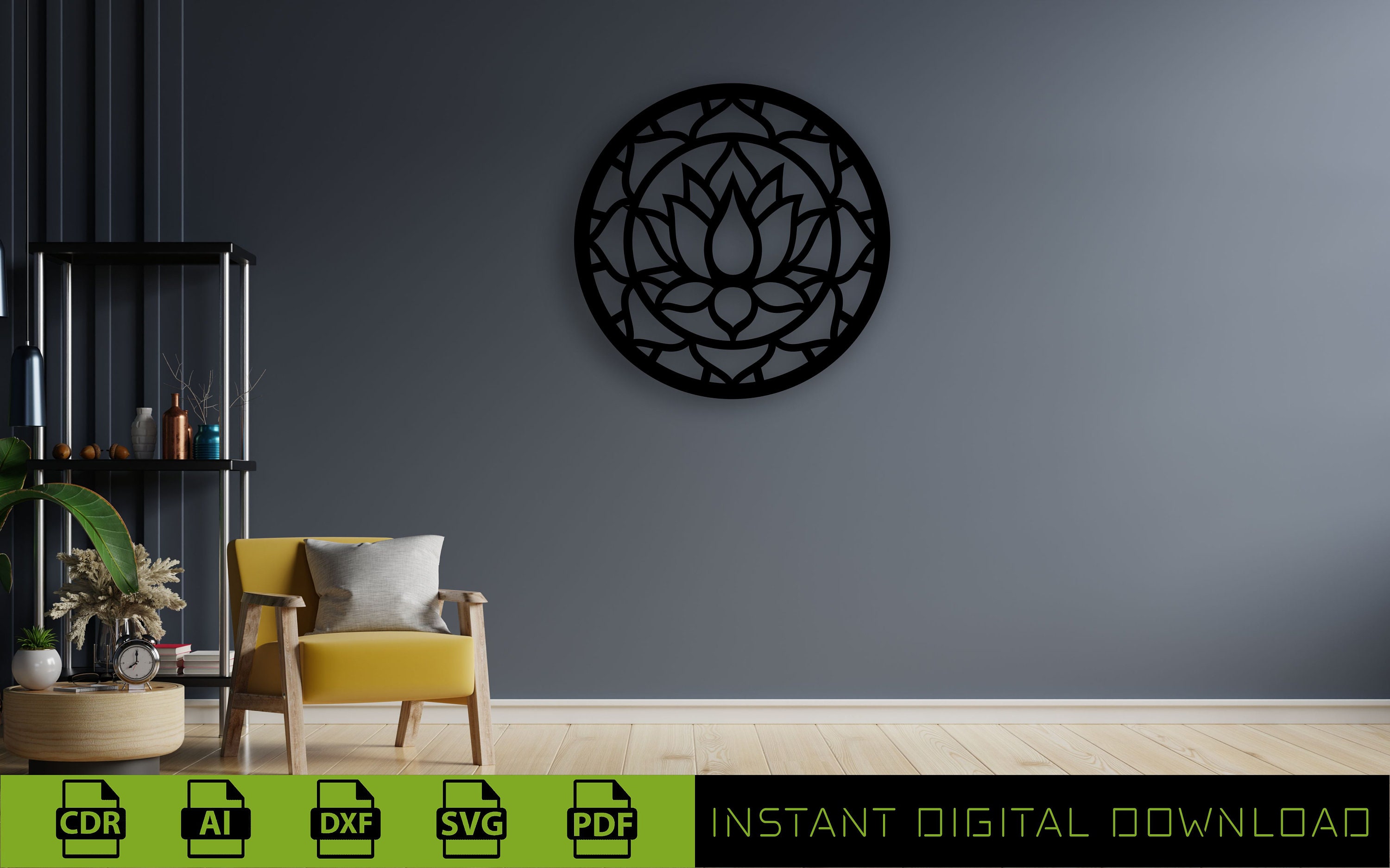 Mandala Lotus Wall Art, Laser Cut Files (digital Download) - Etsy