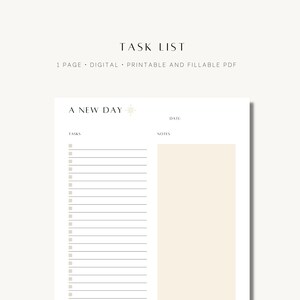 Task List, to Do List, Productivity Planner, Daily to Do List Template ...