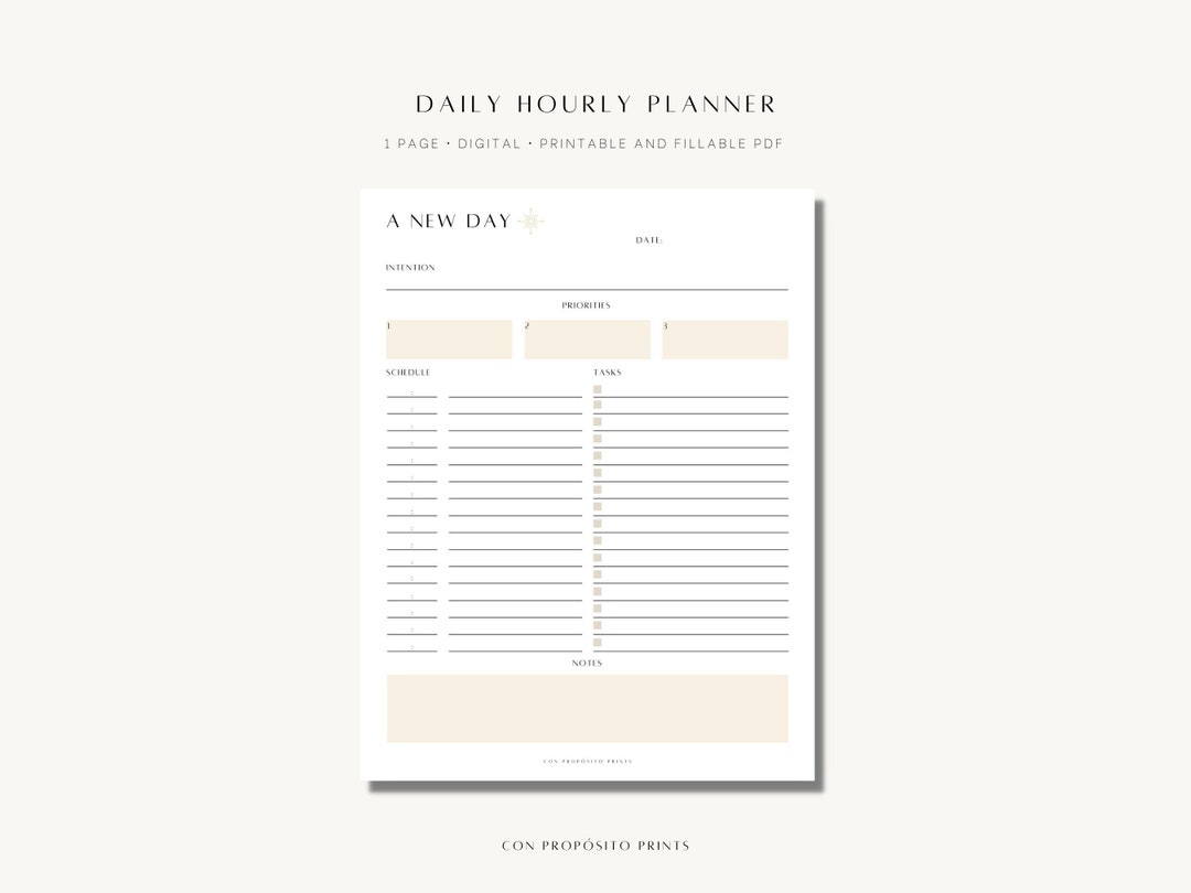 Hourly Planner, Daily to Do List, Productivity Planner, iPad Hourly
