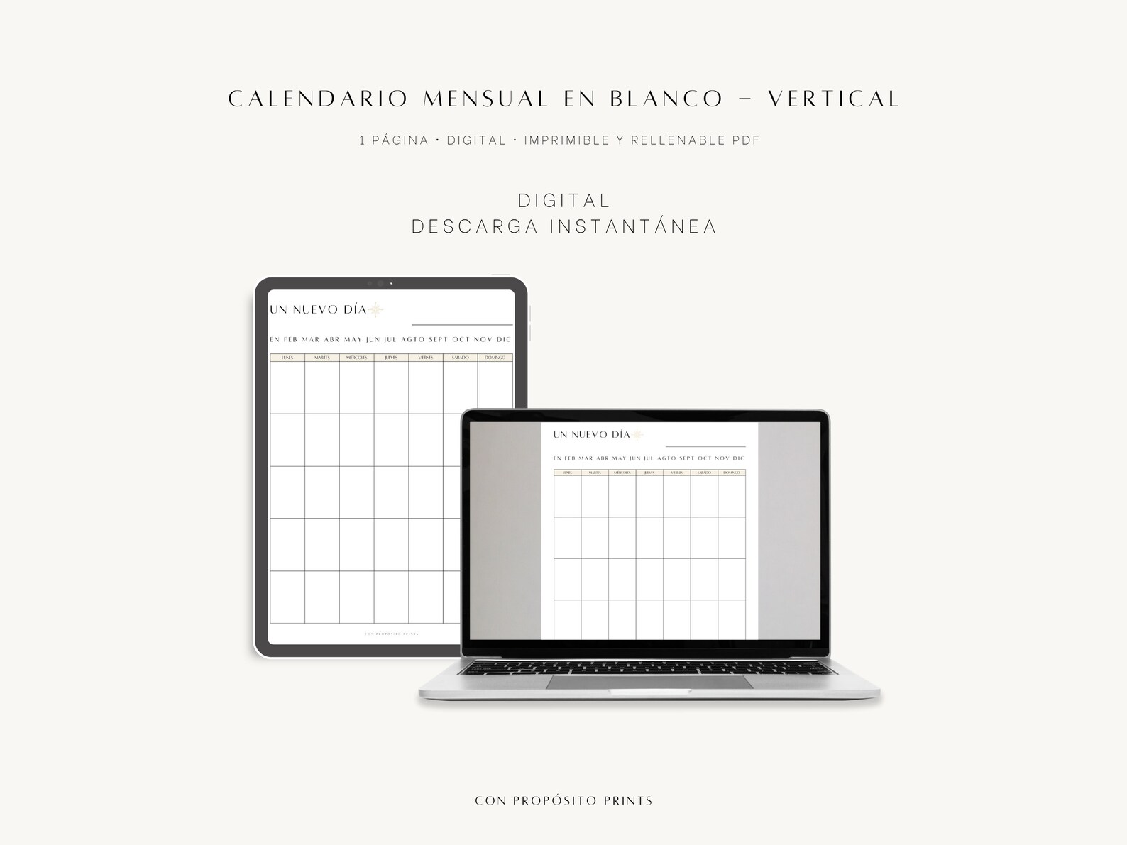 Calendario Mensual En Blanco, Blank Monthly Calendar, Fill in Calendar ...