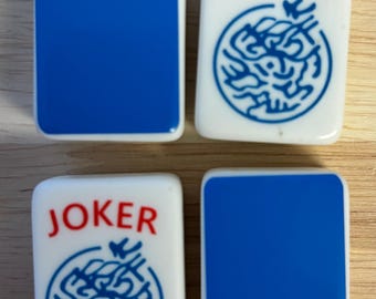 Standard Mahjong Tile Back Stickers - Bright Blue
