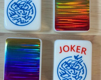 Mahjong Tile Back Stickers - Rainbow Hologram