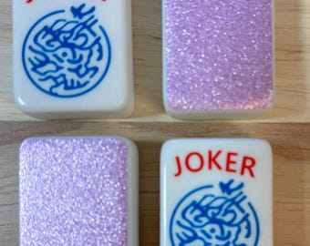 Pegatinas para la parte posterior de las fichas de Mahjong - Purpurina rosa claro