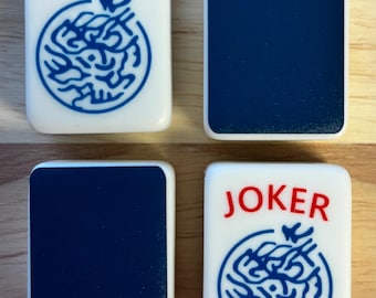 Mahjong Tile Back Stickers - Medium Blue