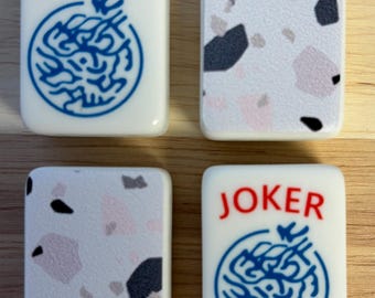 Standard Mahjong Tile Back Stickers - Terrazo