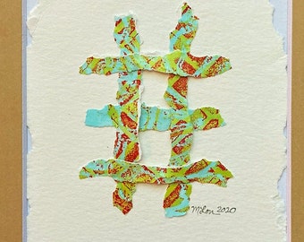 Handmade Home Decor, Abstract Minimalist Wall Art, 3D Paper Weaving, Mixed Media Art