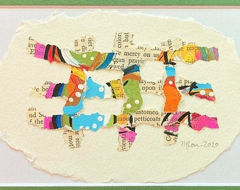 Handmade Home Decor, Abstract Minimalist Wall Art, 3D Paper Weaving, Mixed Media Art