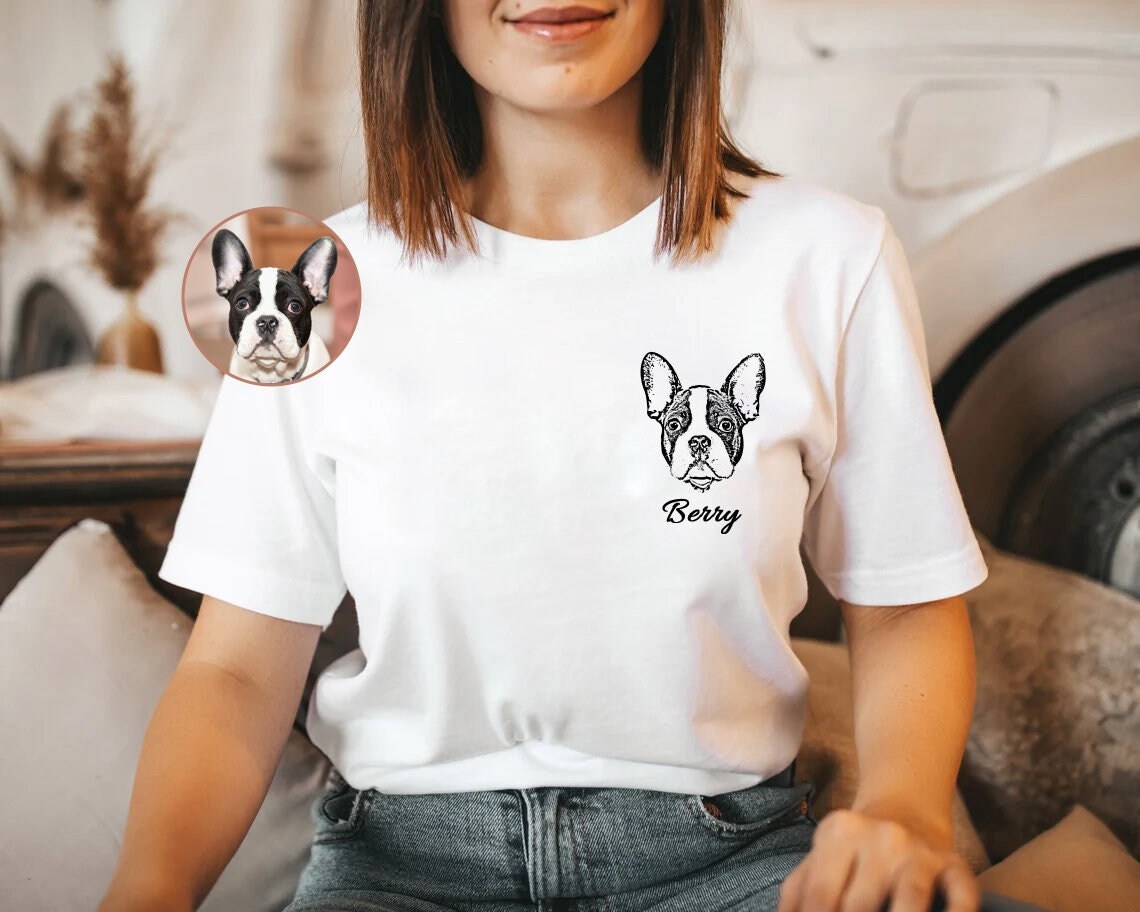 Custom Pet T Shirt With Pet Photo and Name Personalized Pet Etsy