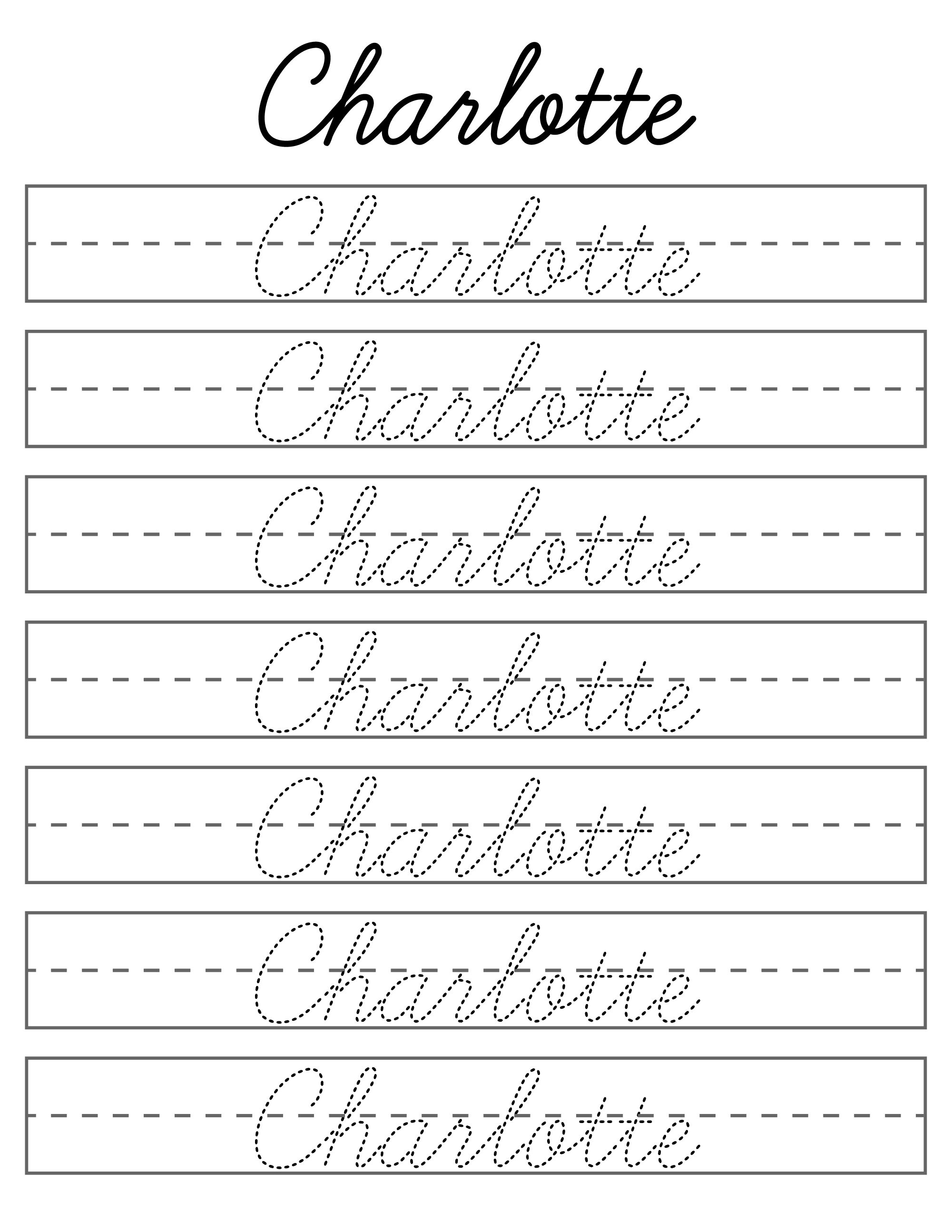 Custom Name Handwriting Practice Digital Worksheets - Printable ...