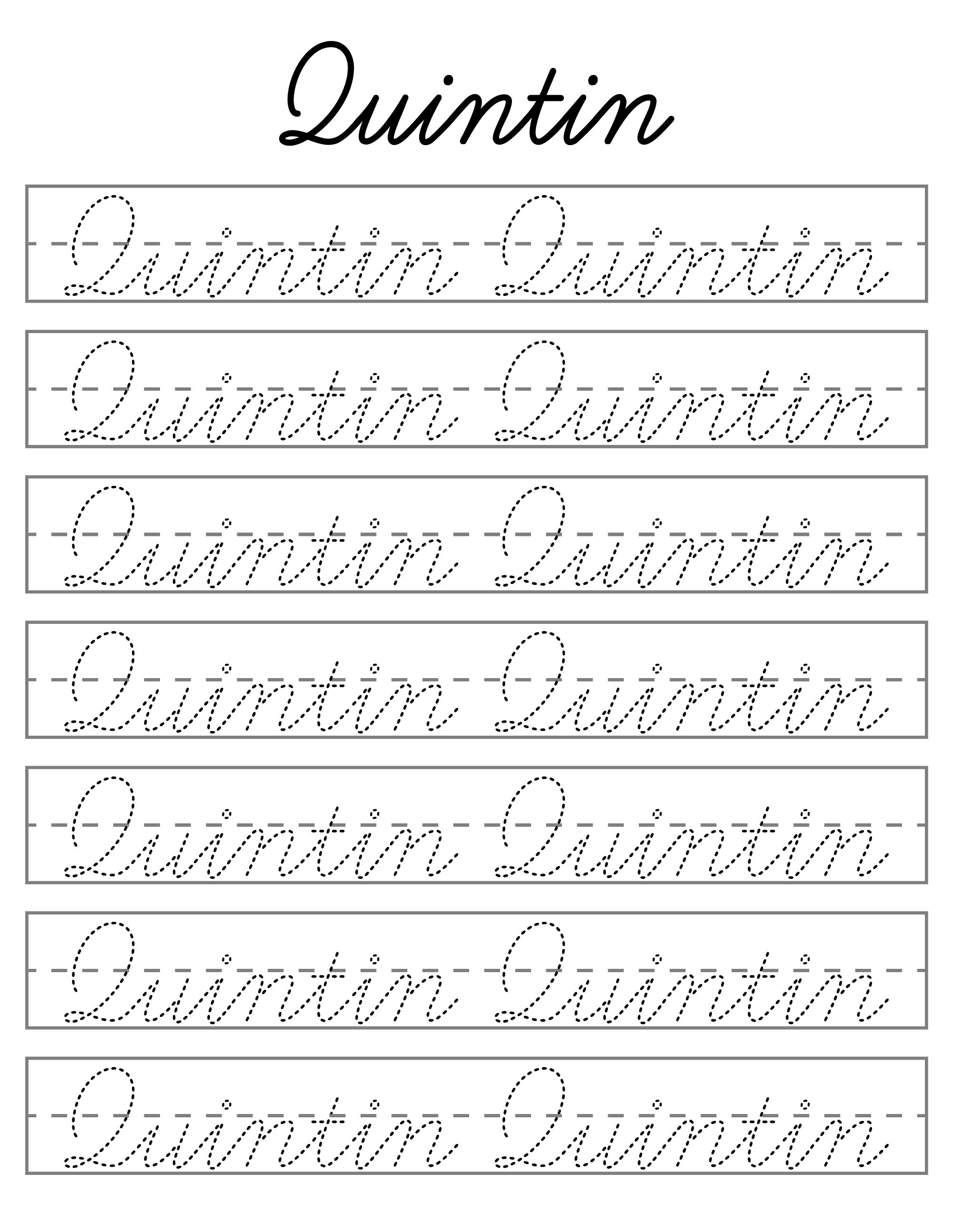 Custom Name Handwriting Practice Digital Worksheets - Printable ...