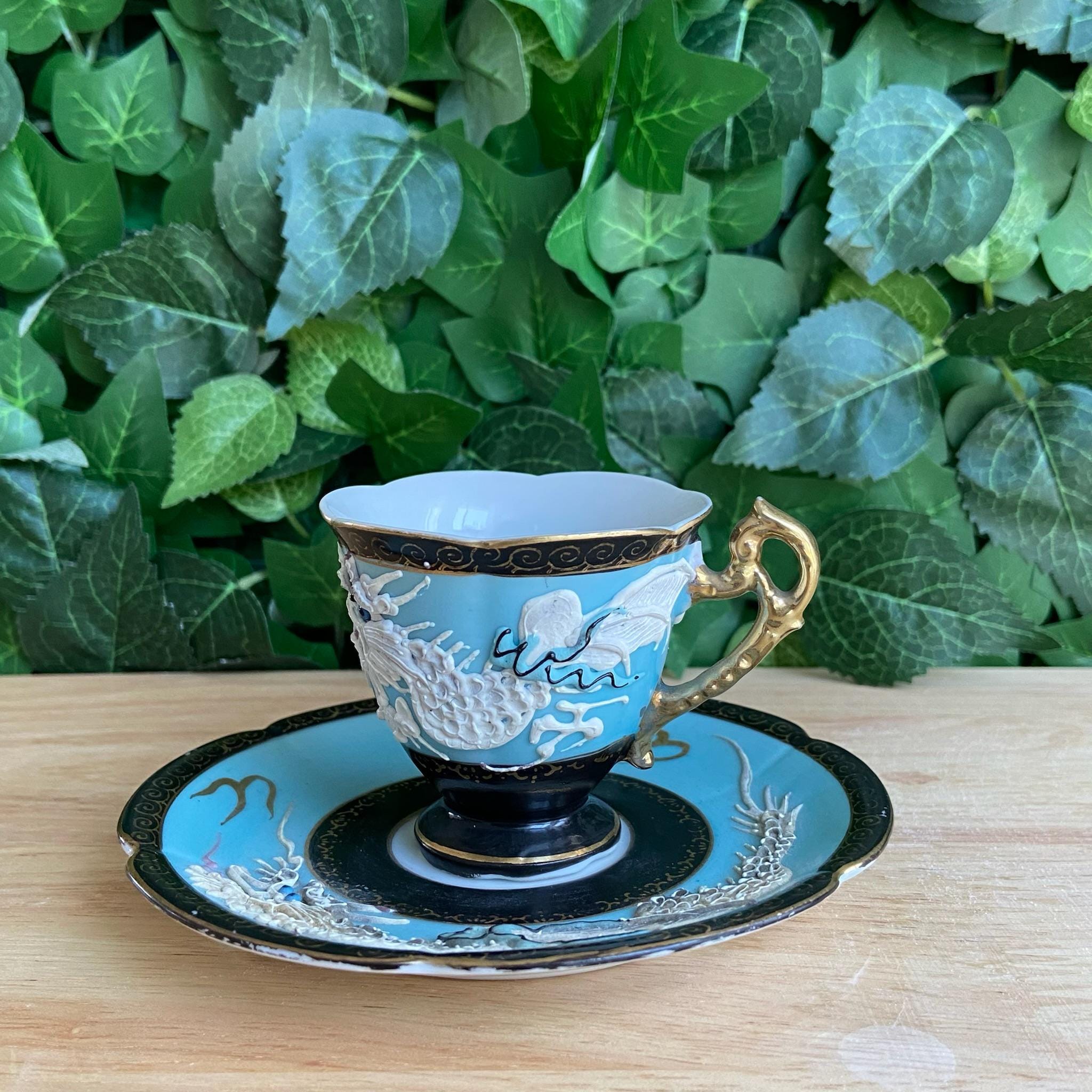 Antique Japanese Dragon Tea Set Blue - Etsy