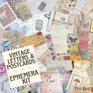 lot de collages de jardin vintage, éphémères botaniques, embellissements de la nature, lot d'autocollants de collage rétro, tenue de journal, kit de collage, journal indésirable