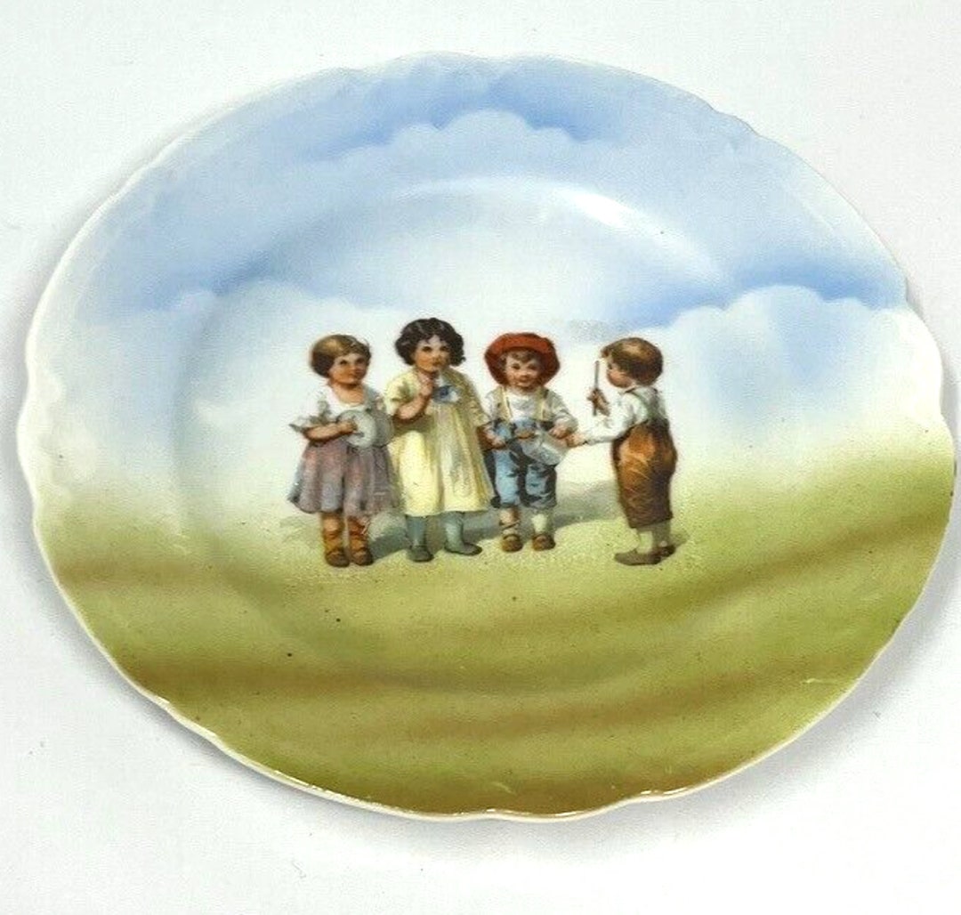 Antique Children’s Plate Made in Germany China Dish Boys and Girls ...