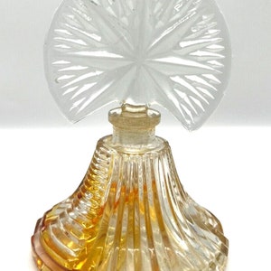 Vintage Art Deco Glass Perfume Bottle with Star Stopper
