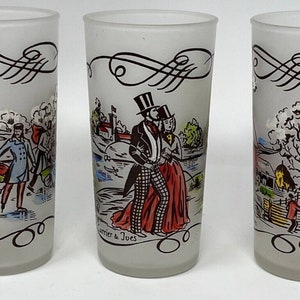 Vintage Currier & Ives Drinking Glass Tumbler British Scenes SET of 4