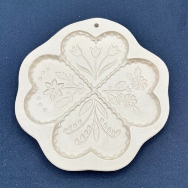 Braune Tasche Cookie Clay Mould 1994 Four Hearts Design 15 cm