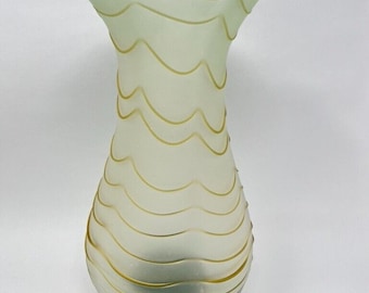 Vintage Art Glass SATIN Green VASE