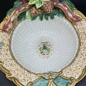 Fitz and Floyd Florentine Christmas Canape Bowl