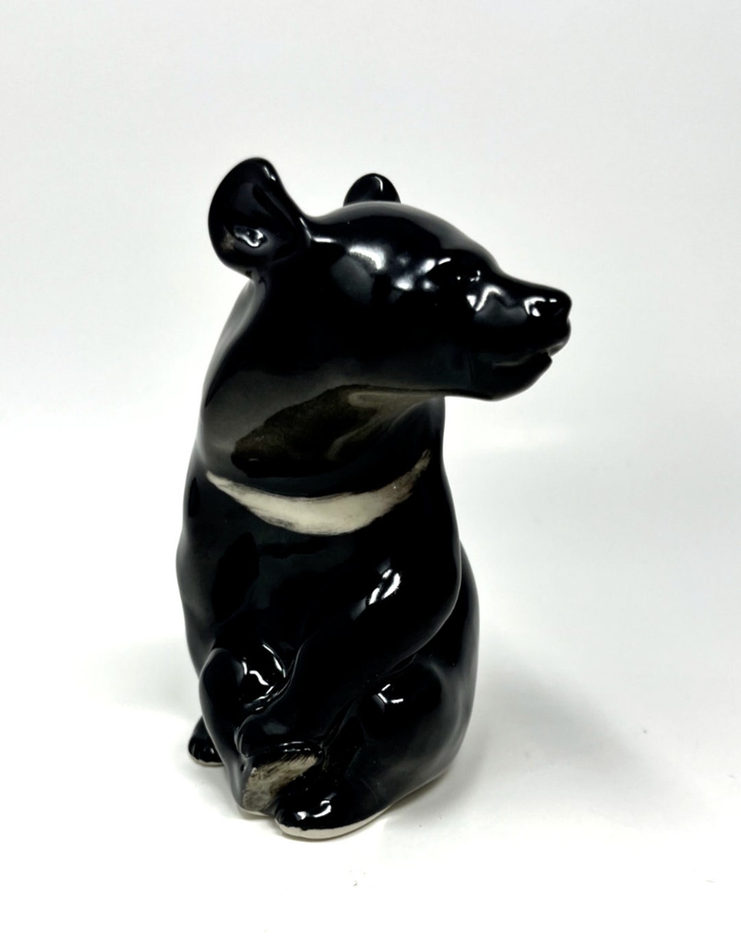 thumbnail interactive-video image 1 of Lomonosov Porcelain Figurine - Bear Cub With Honeycomb, 4 Inches (Handcrafted) 1 of 5