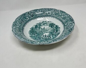 レア皿 T For The 619 CD Antique Transferware Green Plate 9.5