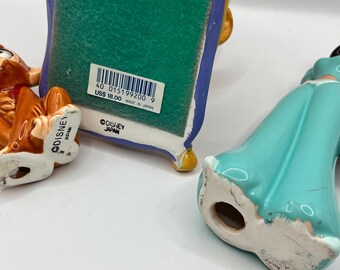 アラジン、ジャスミン、アブのヴィンテージ陶器フィギュアセット