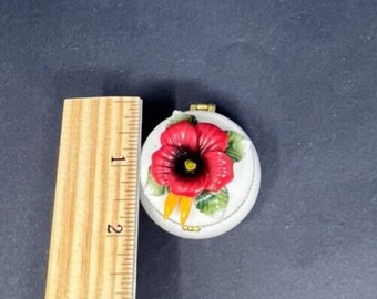 VTG 磁器製小物入れ 花柄 オレンジ 蝶番式 2インチ 手描き - Etsy 日本