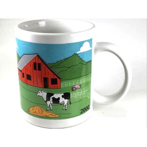 Cow Farm Countryside Windmill Bull Chickens Collectible Coffee Mug - Tea - 8 oz