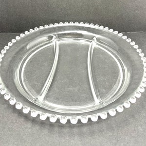 Imperial Candlewick Crystal 10.5 3 part Round Relish